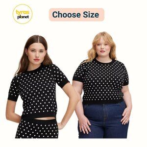 Size 2X 3X | Women's Polka Dot Short Sleeve Pullover Sweater kate spade target